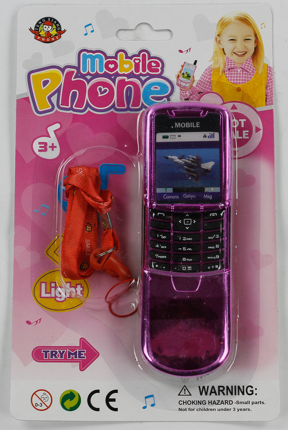 Телефон на бат с веревочкой (4 цв.в асс.) н/л HK825 14*3*22