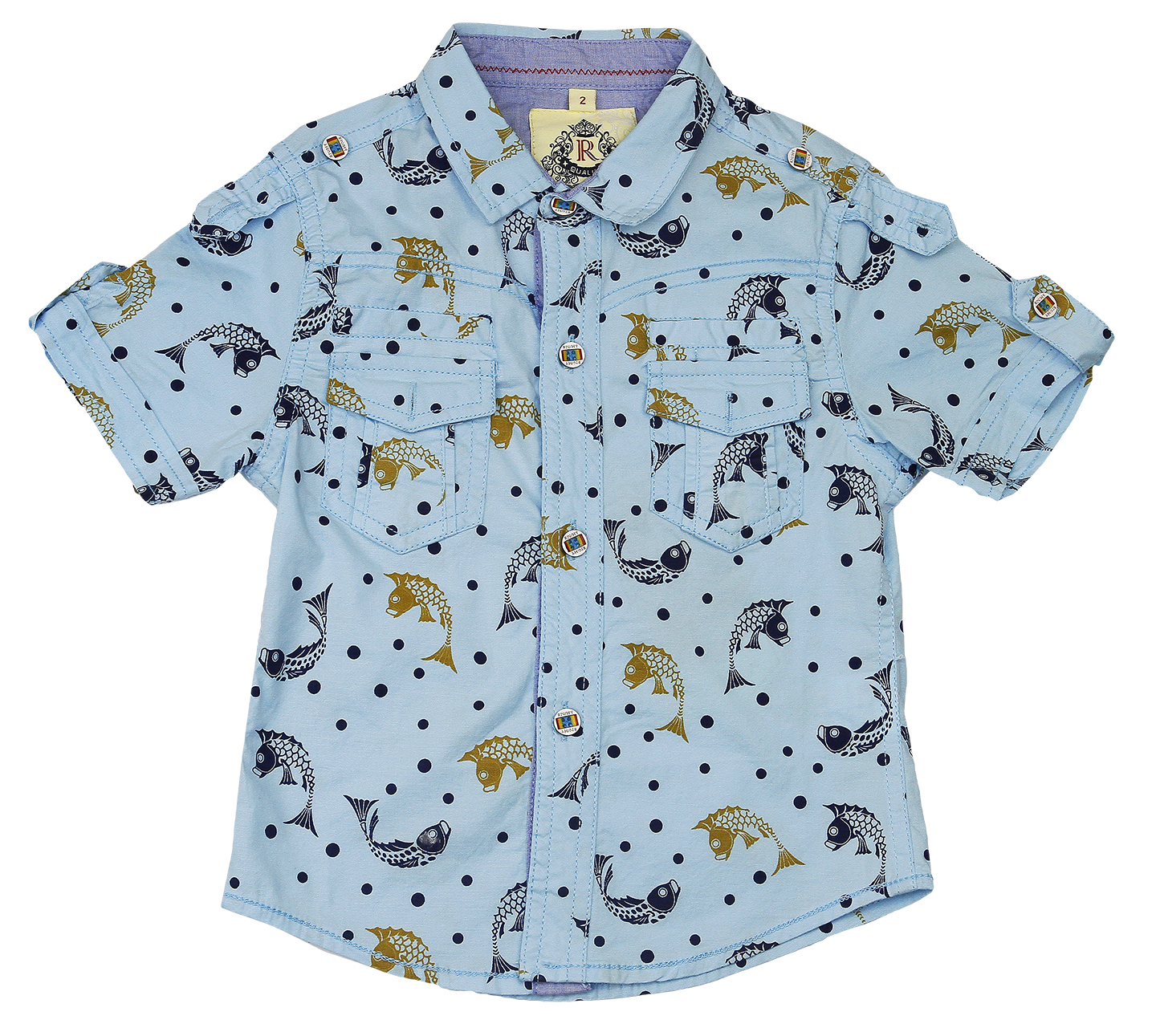86048B Рубашка с коротким рукавом (Р-р: 12; Цв.: Синий; Возраст: 7 лет; Рост: 122 см)