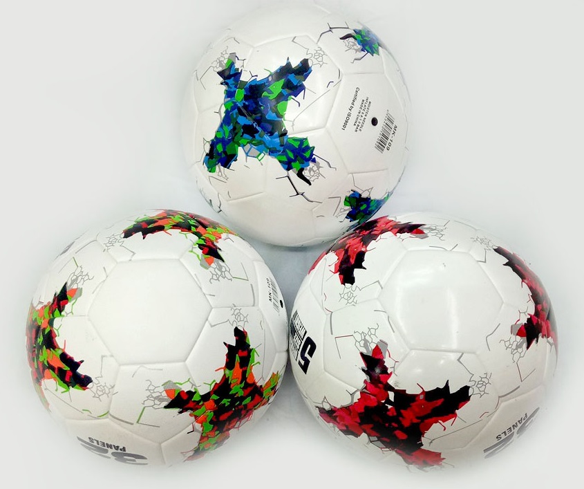 Мяч E27858 футбол 400гр, 3 вида, клейка /30шт//бл./ E27858