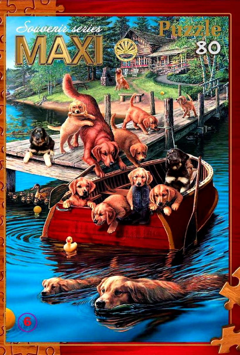 Пазлы (80)- 6 Собаки в лодке 4606089110089			