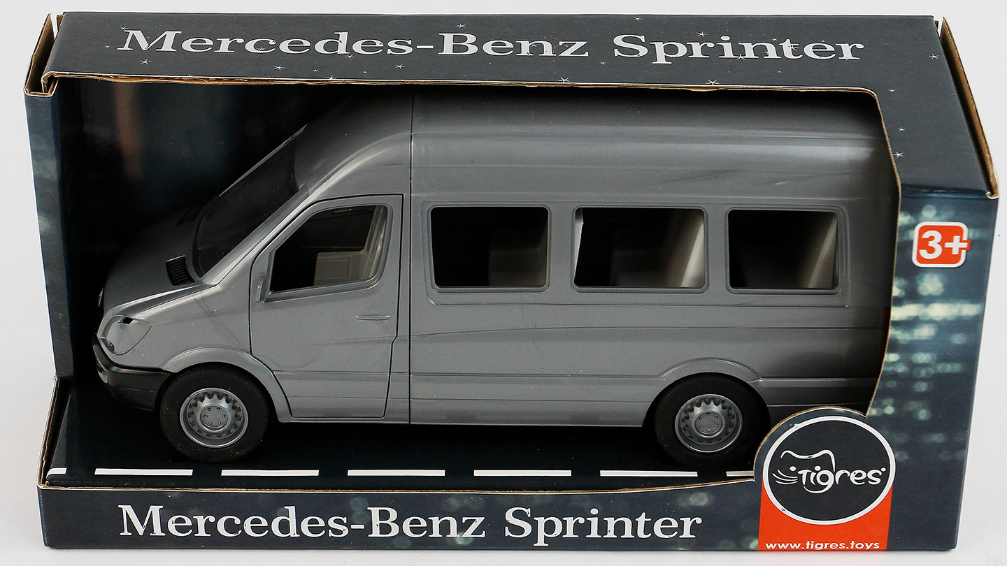 Автомобиль "Mercedes-Benz Sprinter" пассажирский (серый), Tigres 39658, 28*11*13