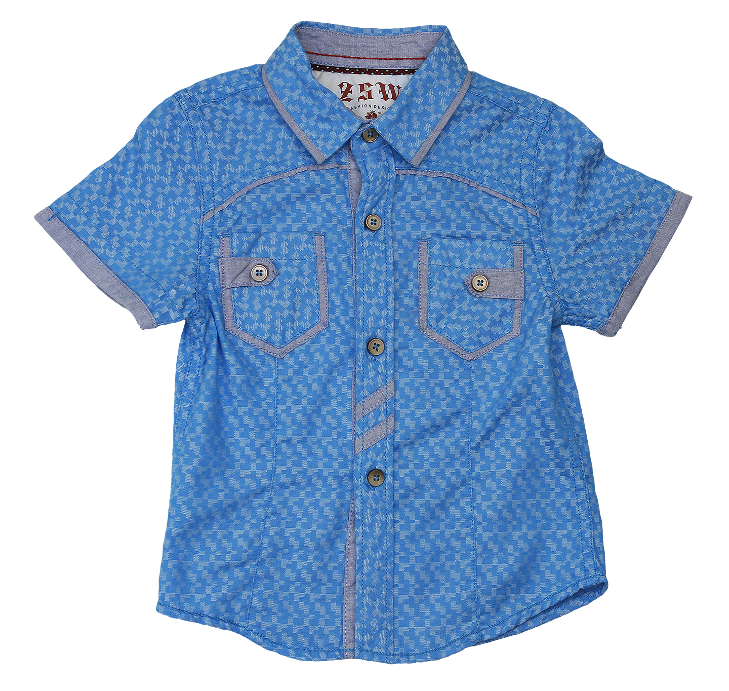 86050B Рубашка с коротким рукавом (Р-р: 12; Цв.: Синий; Возраст: 7 лет; Рост: 122 см)