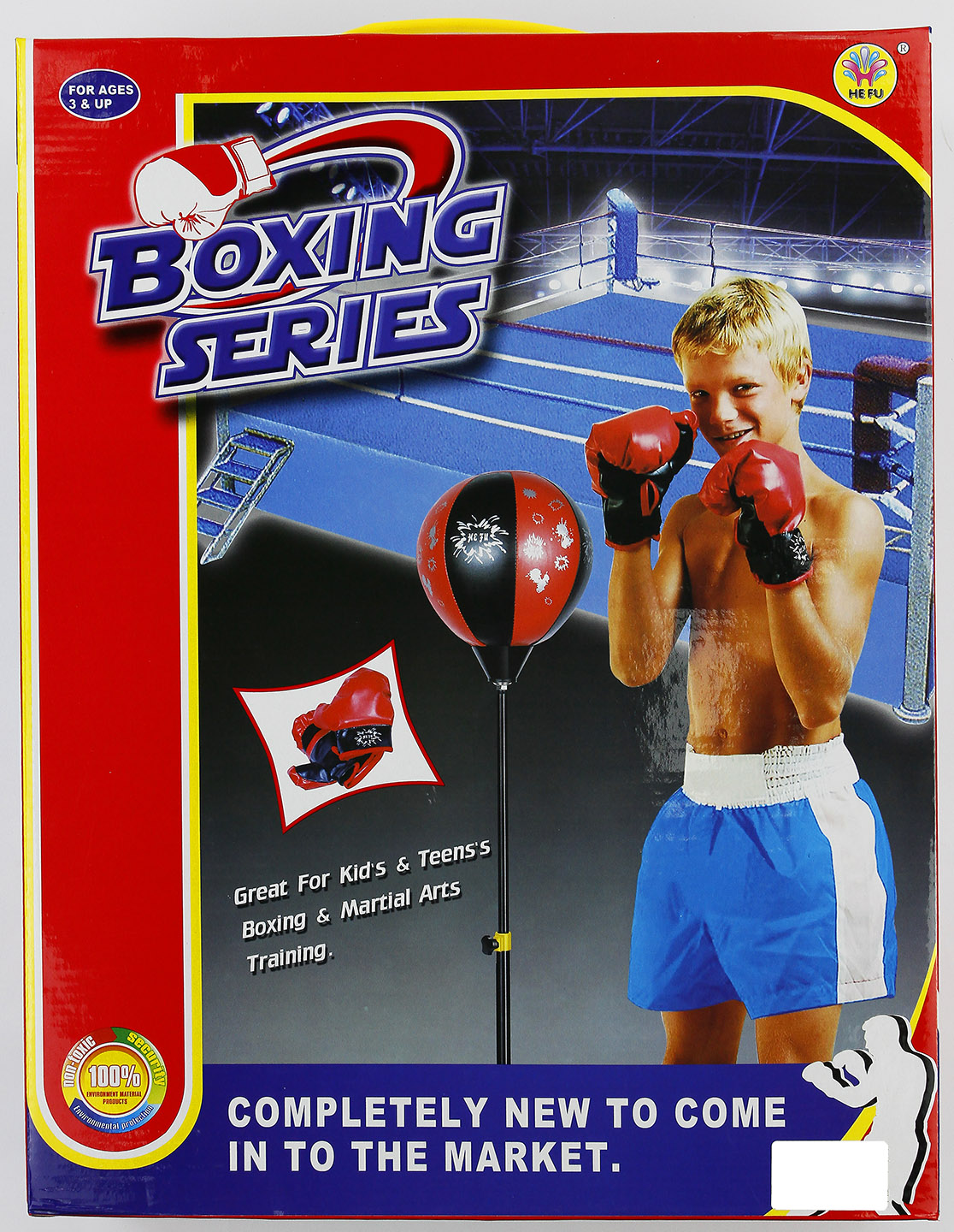 Боксерский набор груша (18 см ) на стойке + перчатки в/к HF103 34*9*44
