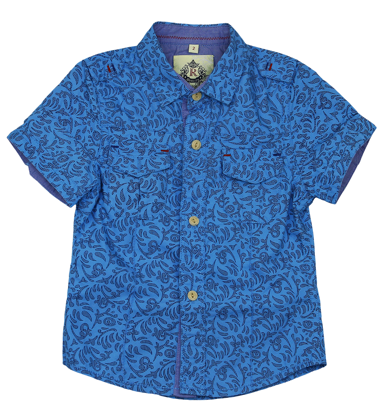 260040 Рубашка с коротким рукавом (Р-р: 12; Цв.: Синий; Возраст: 8 лет; Рост: 128 см)