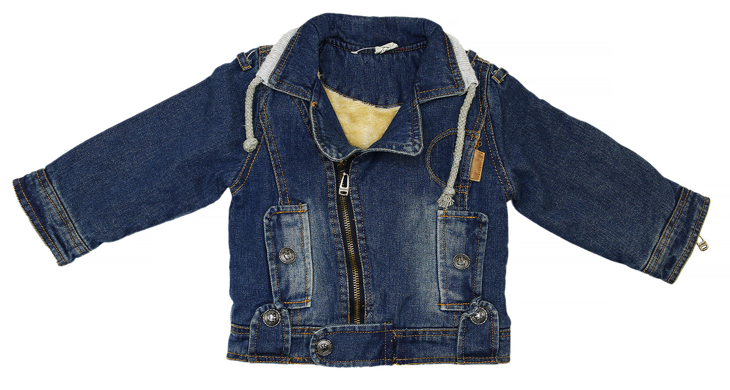 15862 Куртка джинсовая (Р-р: 80; Цв.: Синий; Возраст: 1 год; Рост: 80 см; Длина рукава: 26 см)