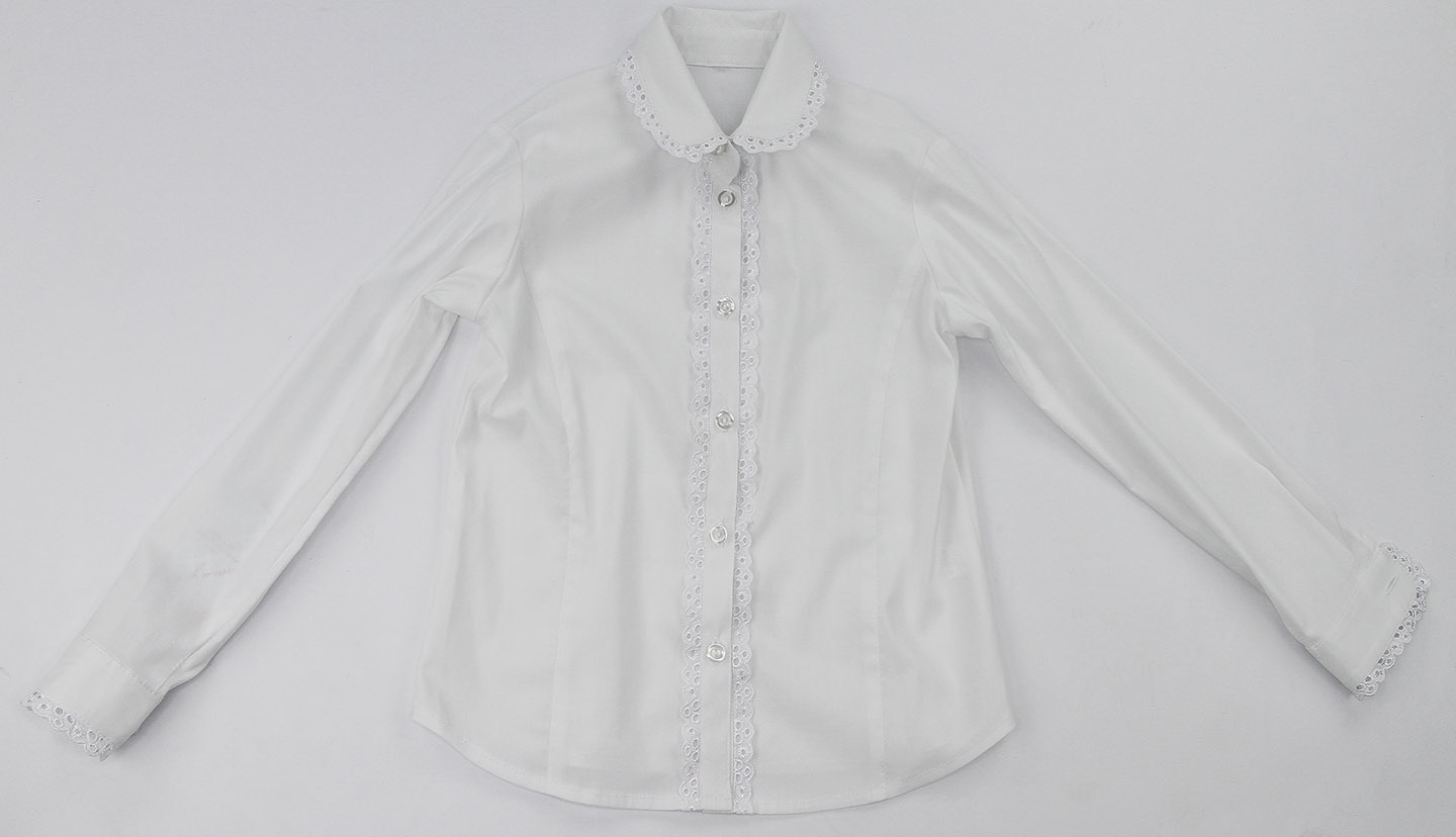 00-00000180 Блузка для девочки «Модель-2» (Р-р:116;Цв.:Белый;Возраст:6 лет;Рост:116 см)