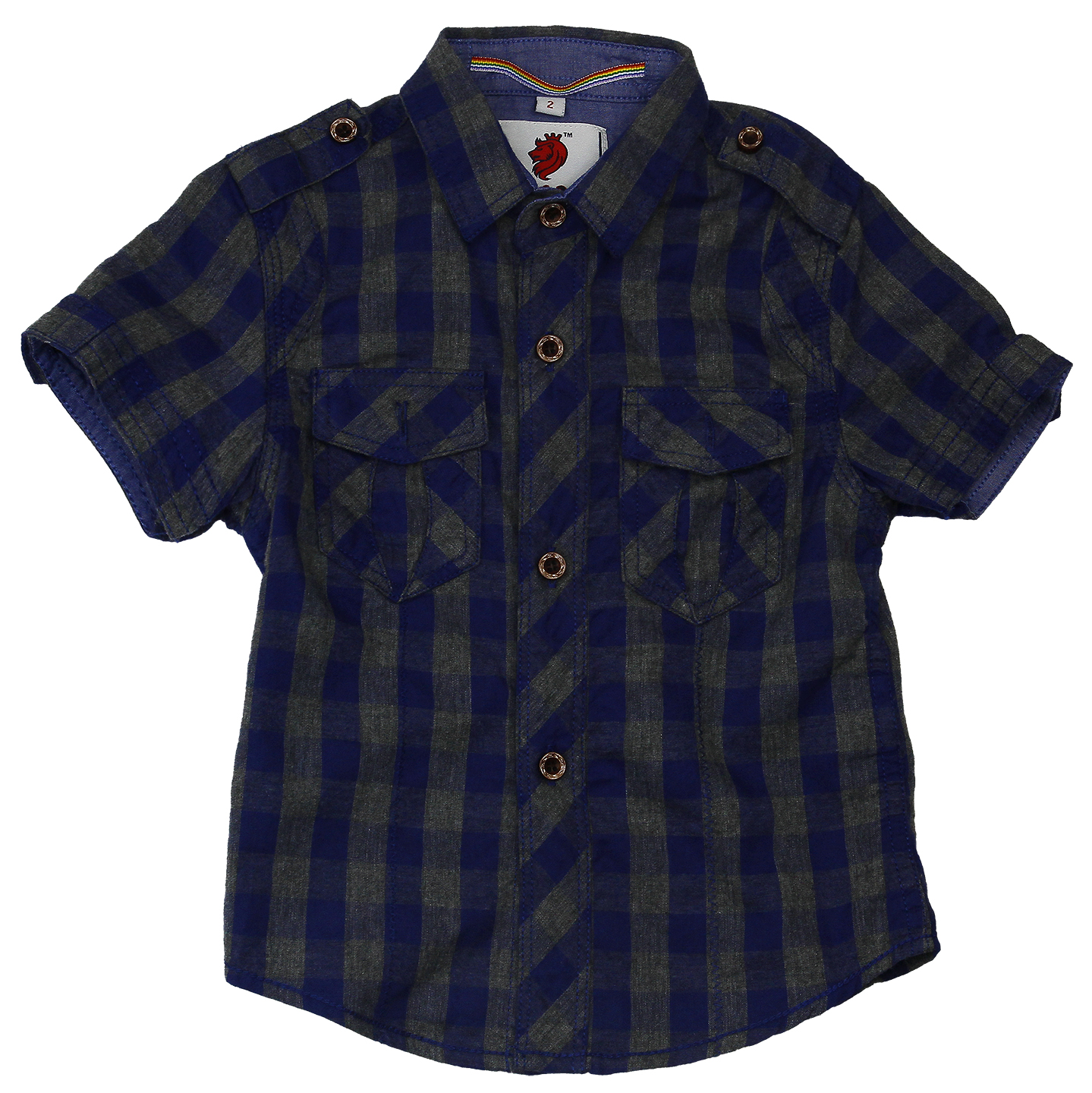 86039B Рубашка с коротким рукавом (Р-р: 2; Цв.: Синий; Возраст: 4 года; Рост: 104 см)