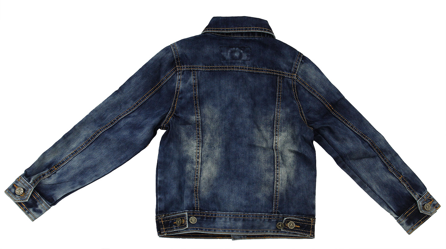 MP-049 Куртка джинсовая ДМ на пуговицах (Р-р:128;Цв.:Синий;Возраст:8 лет;Рост:128 см; Длина рукава:32 см)