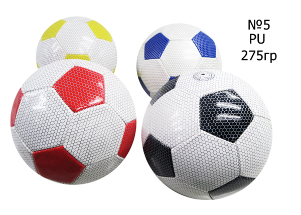 мяч футбольный размер 5 PU 1,6 мм 4 цвета 280 г 25493-56A