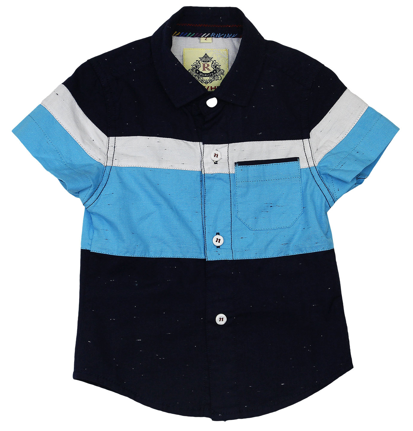 250149B Рубашка с коротким рукавом (Р-р: 2; Цв.: Синий; Возраст: 3 года; Рост: 98 см)