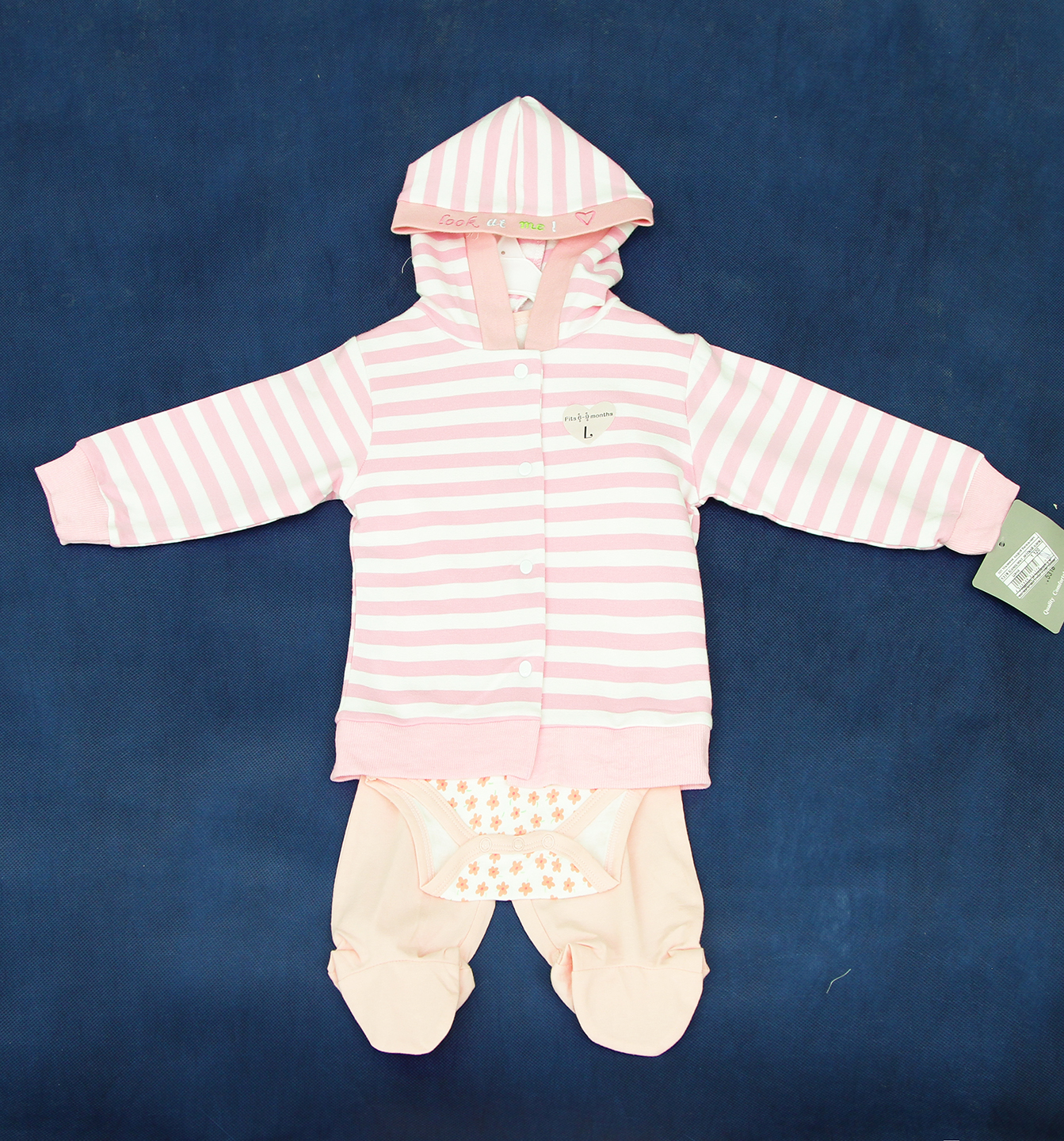 5318 Комплект детской одежды, 3 пр. (Р-р: 0-3; Цв.: Розовый; Возраст: 0-2 месяца; Рост: 56 см)