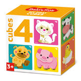 Кубики "Домашние животные" (без обклейки) 4 шт BABY TOYS арт.03541