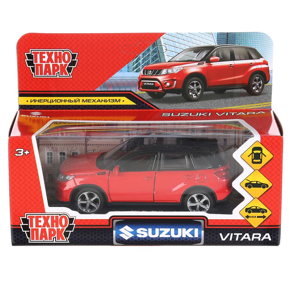 Машина металл SUZUKI VITARA 12 см, двери, багаж, инерц, красн с черным, кор. Технопарк в кор.2*36шт 