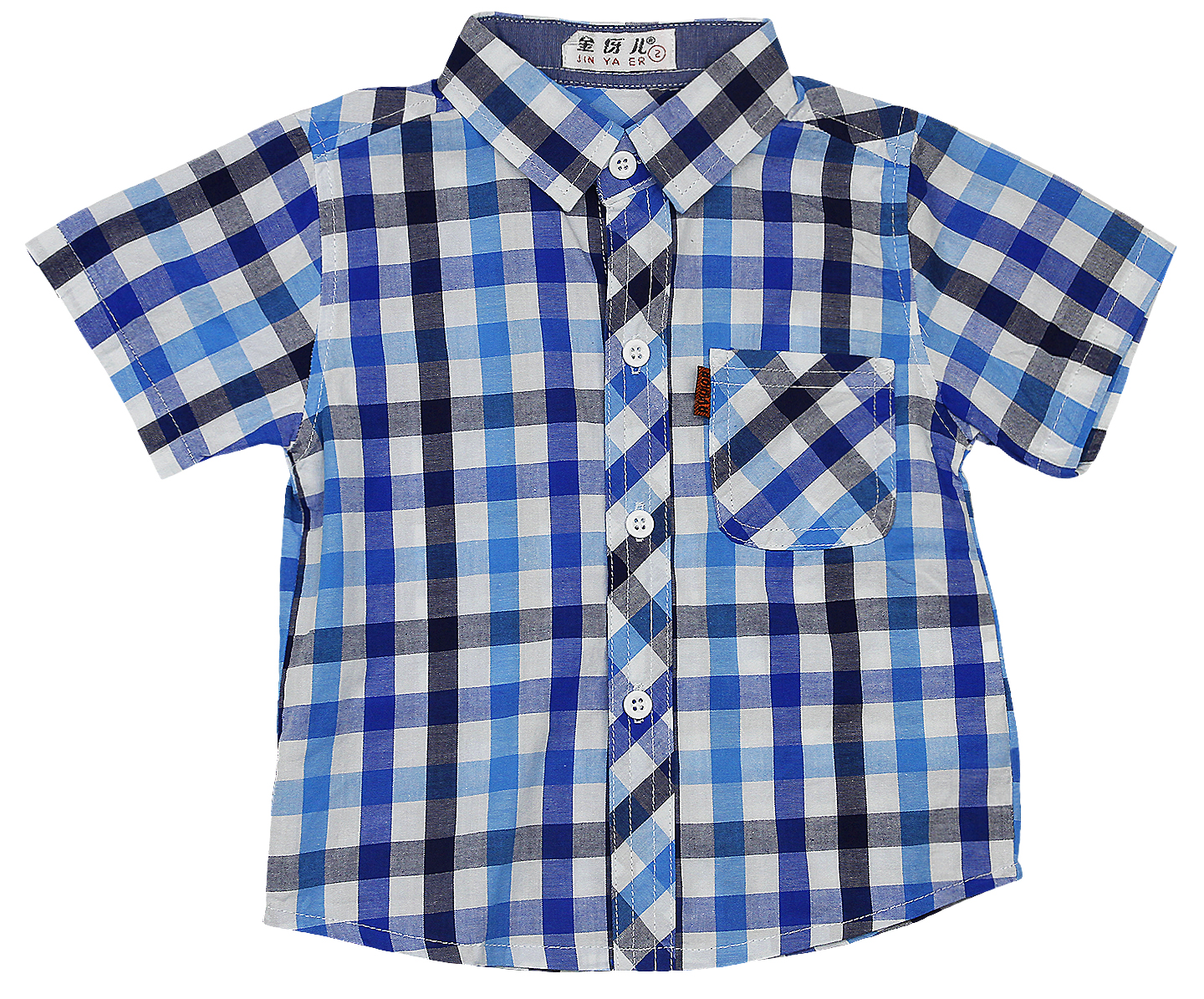 #29 Рубашка с коротким рукавом (Р-р: 2; Цв.: Синий; Возраст: 1 год; Рост: 80 см)