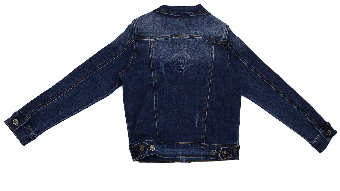 MP-051 Куртка джинсовая на пуговицах (Р-р:128;Цв.:Синий;Возраст:8 лет;Рост:128 см; Длина рукава:32 см)