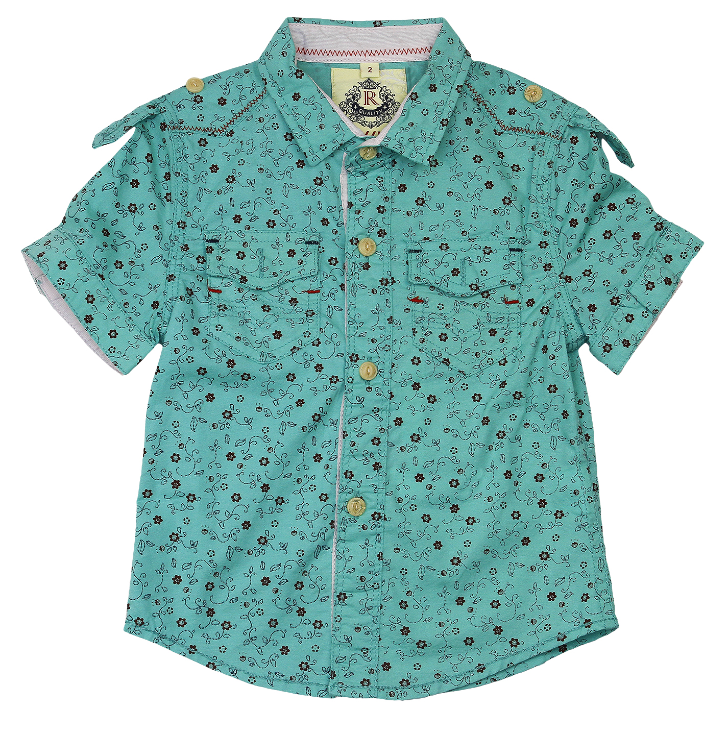 280050B Рубашка с коротким рукавом (Р-р: 2; Цв.: Зеленый; Возраст: 3 года; Рост: 98 см)