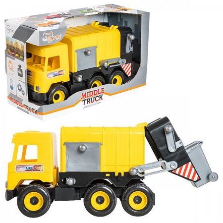 авто Middle Truck - мусоровоз(желтый ) в коробке 39492