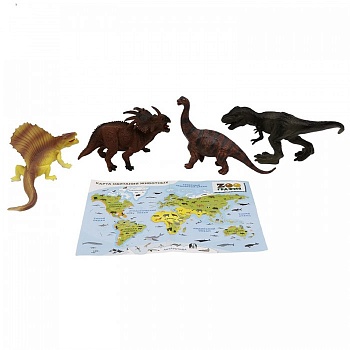 Игровой набор "Животные" с картой обитания внутри (4 шт в наборе) (Zooграфия) 200662242