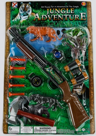 Ружье с присосками+Бинокль+Топорик с набором мишеней Сафари н/л YX008-1 37*3*57