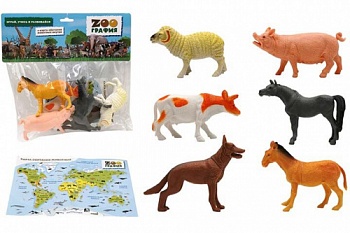 Игровой набор "Домашние животные" с картой обитания внутри (6 шт в наборе) (Zooграфия) 200661823